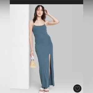 Wild Fable blue slit dress